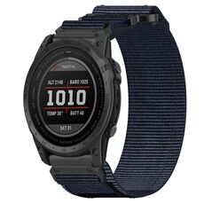 Per cinturino per orologio Garmin Tactix 7 da 26 mm in nylon con chiusura a strappo (blu)