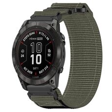 Per cinturino per orologio Garmin Fenix 7X 26 mm in nylon con chiusura a strappo (grigio)