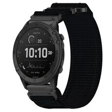 Per cinturino per orologio Garmin Tactix Delta da 26 mm in nylon con chiusura a strappo (nero)