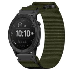 Per cinturino per orologio Garmin Tactix Delta da 26 mm in nylon con chiusura a strappo (verde militare)