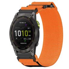 Per cinturino per orologio Garmin Enduro 2 da 26 mm in nylon con chiusura a strappo (arancione)