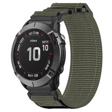 Per cinturino per orologio Garmin Fenix ​​6X Pro da 26 mm in nylon con chiusura a strappo (grigio)