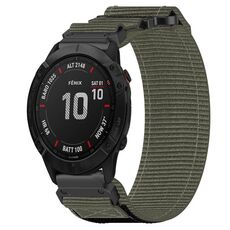 Per cinturino per orologio Garmin Fenix 6X Sapphire da 26 mm in nylon con chiusura a strappo (grigio)