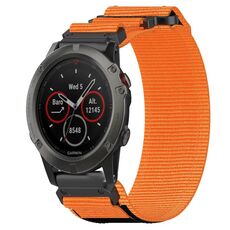 Per cinturino per orologio Garmin Fenix 5X Sapphire da 26 mm in nylon con chiusura a strappo (arancione)