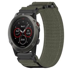 Per cinturino per orologio Garmin Fenix 5X Sapphire da 26 mm in nylon con chiusura a strappo (grigio)