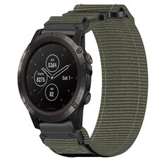 Per cinturino per orologio Garmin Fenix 5X Plus da 26 mm in nylon con chiusura a strappo (grigio)