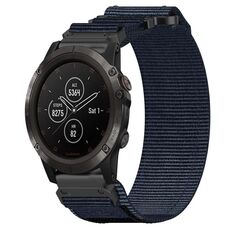 Per cinturino per orologio Garmin Fenix 5X Plus da 26 mm in nylon con chiusura a strappo (blu)