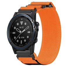 Per cinturino per orologio Garmin Descent MK 1 da 26 mm in nylon con chiusura a strappo (arancione)