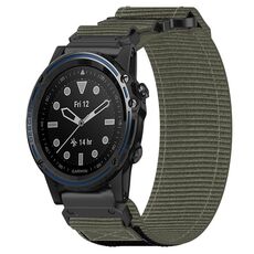 Per cinturino per orologio Garmin Descent MK 1 da 26 mm in nylon con chiusura a strappo (grigio)