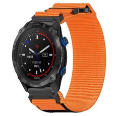 Per cinturino per orologio Garmin Descent MK 2 da 26 mm in nylon con chiusura a strappo (arancione)