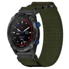 Per cinturino per orologio Garmin Descent MK 2 da 26 mm in nylon con chiusura a strappo (verde militare)