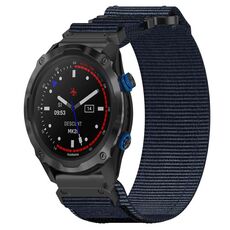 Per cinturino per orologio Garmin Descent MK 2i 26 mm in nylon con chiusura a strappo (blu)
