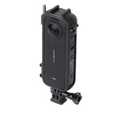 Telaio protettivo in plastica ABS per slitta fredda Insta360 X4 con supporto adattatore e vite (nero)