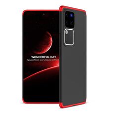 Per vivo V30 /V30 Pro 5G GKK Custodia per PC a copertura totale con giunzione a tre stadi (Nero Rosso)