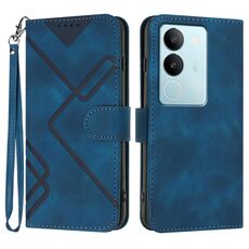 Custodia per cellulare in pelle con motivo skin Feel per vivo V29 5G Global/V29 Pro Line (blu reale)