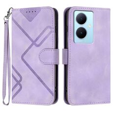 Per vivo Y78+ 5G Global/Y78 5G Global Line Pattern Skin Feel Custodia in pelle per cellulare (viola chiaro)