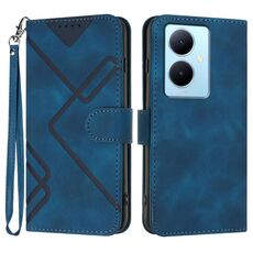 Custodia in pelle per vivo V29 Lite Line Pattern Skin Feel (blu reale)