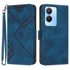 Per vivo Y56 5G Global/Y16 4G Global Line Pattern Skin Feel Custodia in pelle per cellulare (Royal Blue)