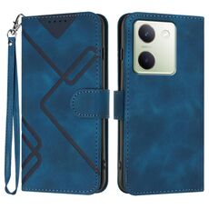 Per vivo Y100 5G Global Line Pattern Skin Feel Custodia in pelle per telefono (blu reale)
