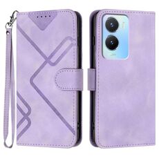 Per vivo Y02s 4G Global Line Pattern Skin Feel Custodia in pelle per telefono (viola chiaro)