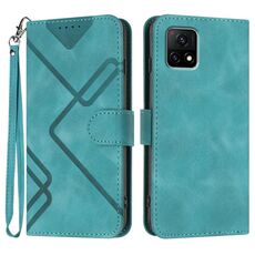 Per vivo Y72 5G India Line Pattern Skin Feel Custodia in pelle per telefono (azzurro)