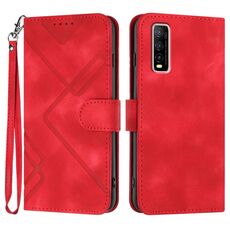 Custodia in pelle per vivo Y70s Line Pattern Skin Feel (rossa)