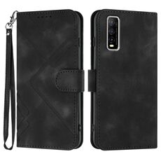 Per vivo Y70s Line Pattern Skin Feel Custodia in pelle per telefono (nera)