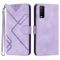 Per vivo Y30 4G Global Line Pattern Skin Feel Custodia in pelle per telefono (viola chiaro)
