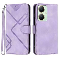 Per vivo Y27 4G Global Line Pattern Skin Feel Custodia in pelle per telefono (viola chiaro)