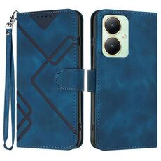 Per vivo Y27 4G Global Line Pattern Skin Feel Custodia in pelle per cellulare (blu reale)
