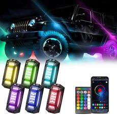Luce per atmosfera musicale a LED colorata G6 RGB 6 in 1 con telecomando a 24 pulsanti