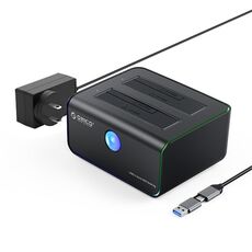 ORICO 8828C3-C Docking station per unità HDD SATA III Dual Bay da 2,5 e 3,5 pollici con funzione di clonazione offline, tipo di spina: spina AU (nero)