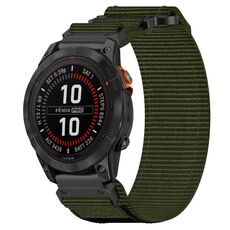 Per cinturino per orologio Garmin Fenix 7S Pro 42mm 20mm in nylon con chiusura a strappo (verde militare)