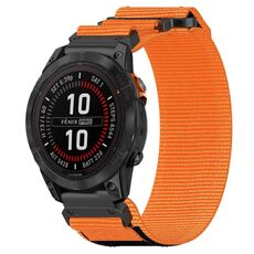 Per cinturino per orologio Garmin Fenix 7S da 20 mm in nylon con chiusura a strappo (arancione)