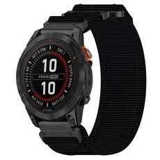 Per cinturino per orologio Garmin Fenix 7S da 20 mm in nylon con chiusura a strappo (nero)