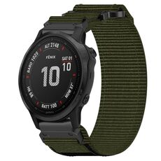 Per cinturino per orologio Garmin Fenix 6S da 20 mm in nylon con chiusura a strappo (verde militare)