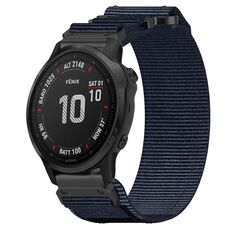 Per cinturino per orologio Garmin Fenix 6S da 20 mm in nylon con chiusura a strappo (blu)