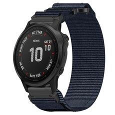 Per cinturino per orologio Garmin Fenix 6S Pro da 20 mm in nylon con chiusura a strappo (blu)