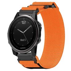 Per cinturino per orologio Garmin Fenix 5S da 20 mm in nylon con chiusura a strappo (arancione)
