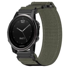 Per cinturino per orologio Garmin Fenix 5S Plus da 20 mm in nylon con chiusura a strappo (grigio)
