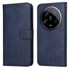 Per Xiaomi 14 Custodia per cellulare in pelle con texture ultra classica in vitello (blu)