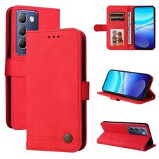 Per vivo Y100 5G IDN / Y200e 5G Global Skin Feel Life Tree Custodia in pelle con bottoni in metallo (Rosso)