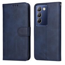Custodia per telefono in pelle flip con texture classica in vitello globale per vivo Y100 IDN / Y200e 5G (blu)