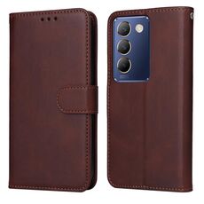 Per vivo Y100 IDN / Y200e 5G Global Classic Custodia in pelle con texture di vitello (marrone)