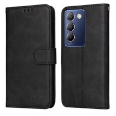 Per vivo Y100 IDN / Y200e 5G Global Classic Custodia in pelle di vitello con texture di vitello (Nero)