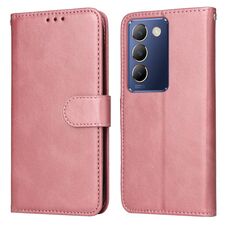 Per vivo Y100 IDN / Y200e 5G Global Classic Custodia in pelle con texture di vitello (oro rosa)