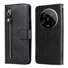 Per Xiaomi 14 Custodia per cellulare in pelle con cerniera ultra fashion con texture di vitello (nera)
