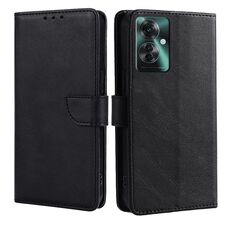 Per OPPO Reno11 F 5G Custodia per cellulare in pelle con fibbia in vitello (nero)