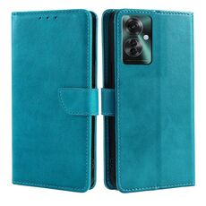 Per OPPO Reno11 F 5G Custodia per cellulare in pelle con fibbia in vitello (azzurro)