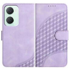Per vivo Y03 4G Global YX0060 Custodia in pelle per telefono con testa di elefante in rilievo con cordino (viola chiaro)